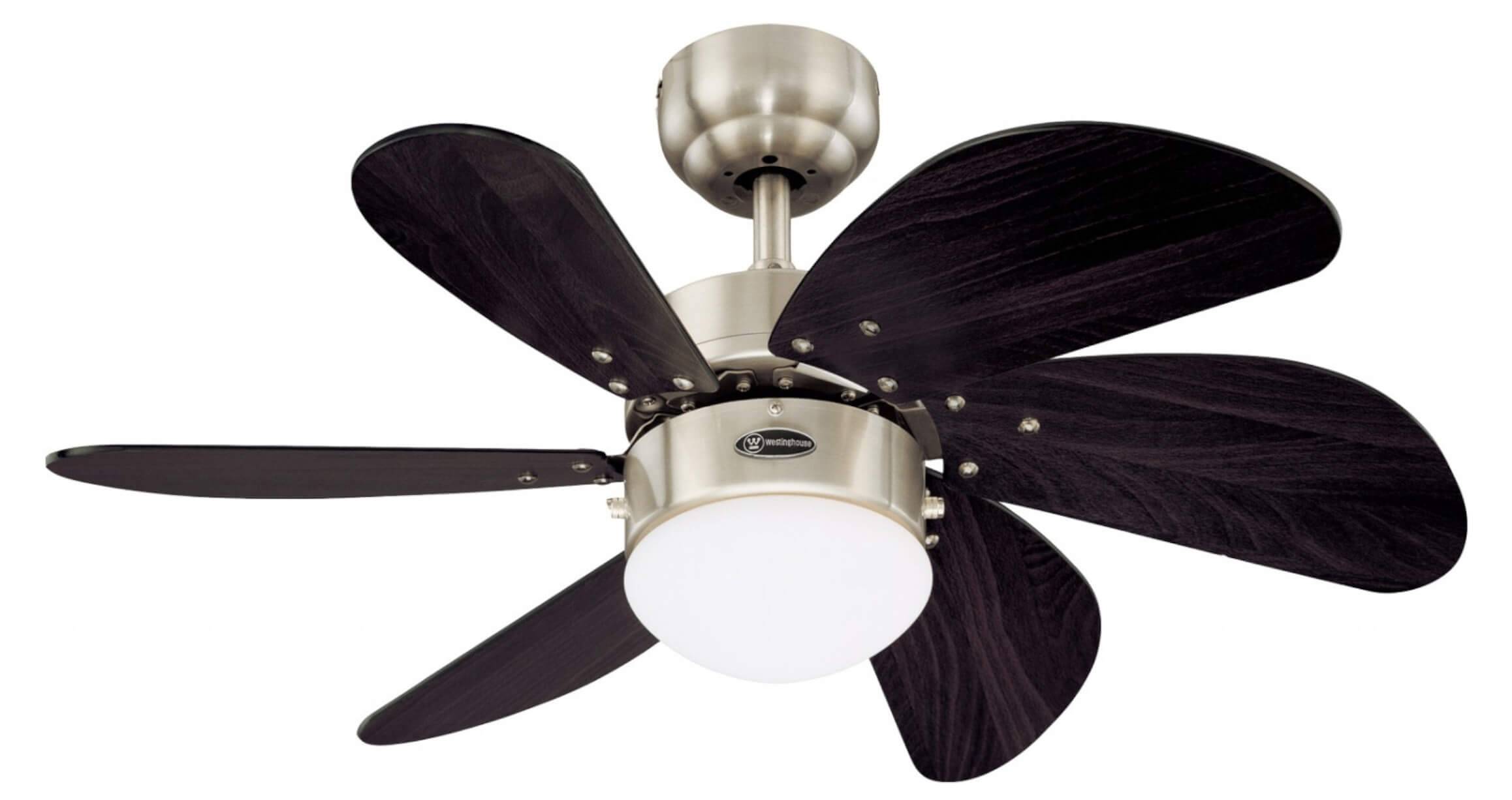 Deckenventilator Turbo Swirl Chrom 76 cm mit Licht