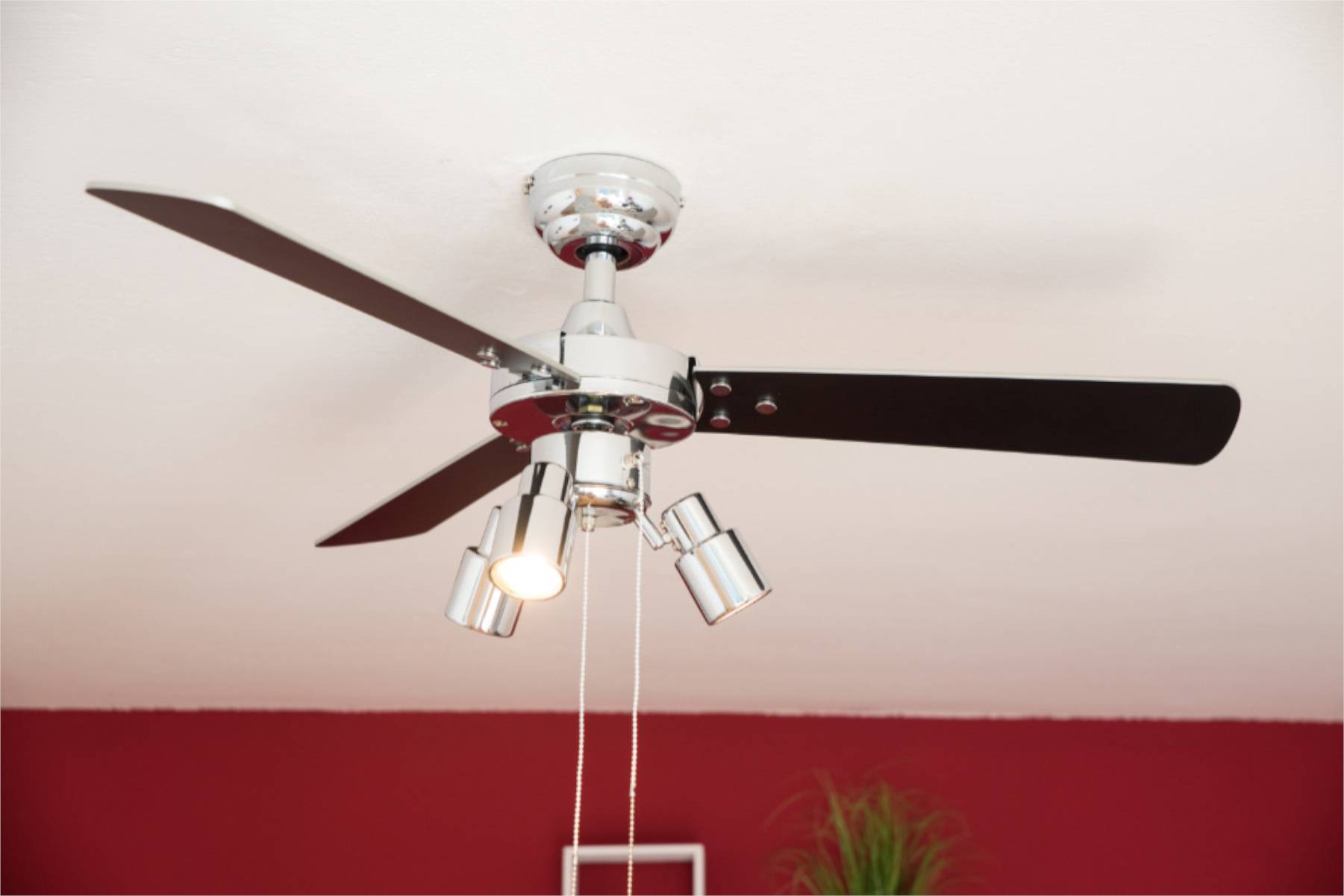 Deckenventilator Cyrus Chrom mit Licht & Zugketten