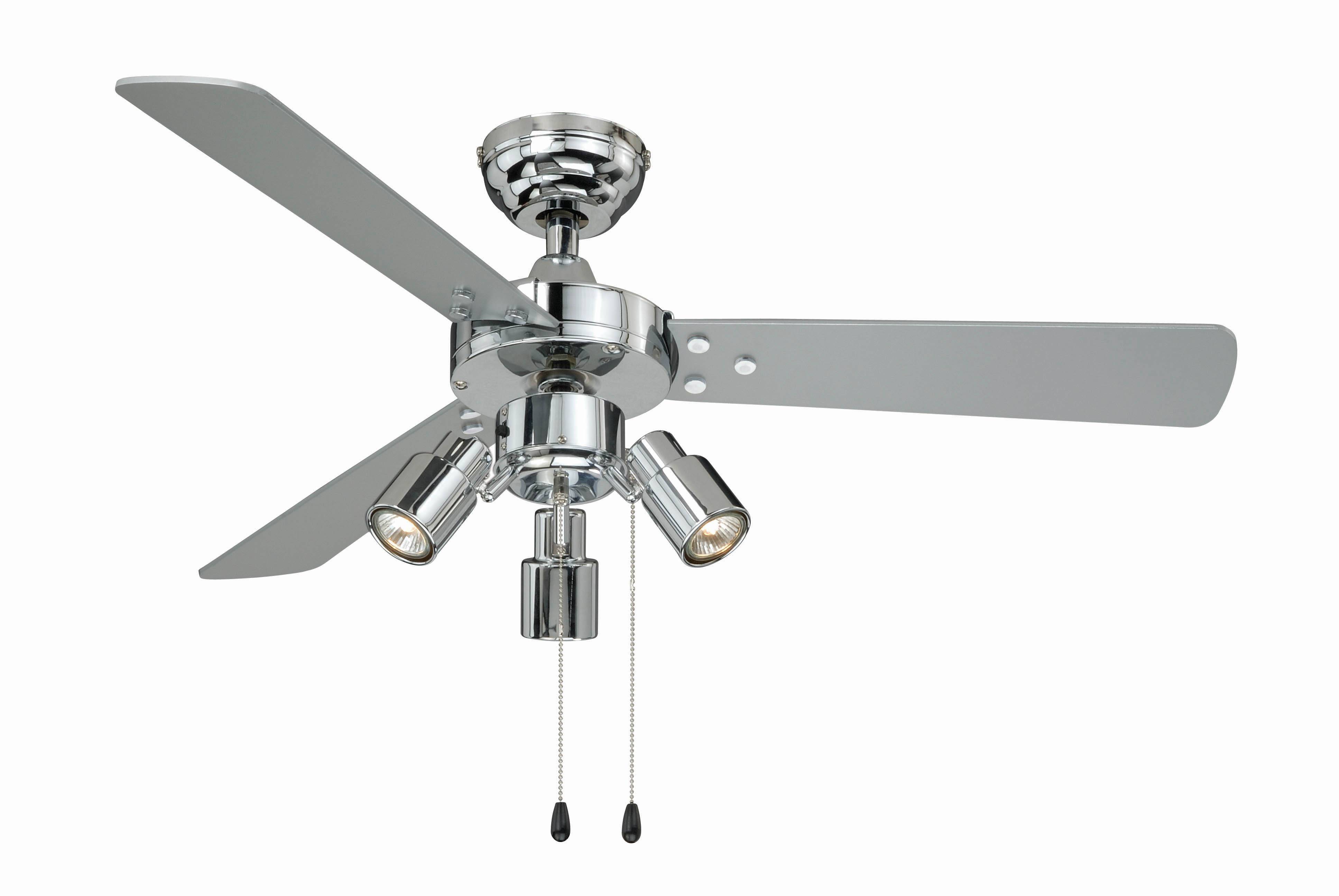 Deckenventilator Cyrus Chrom mit Licht & Zugketten