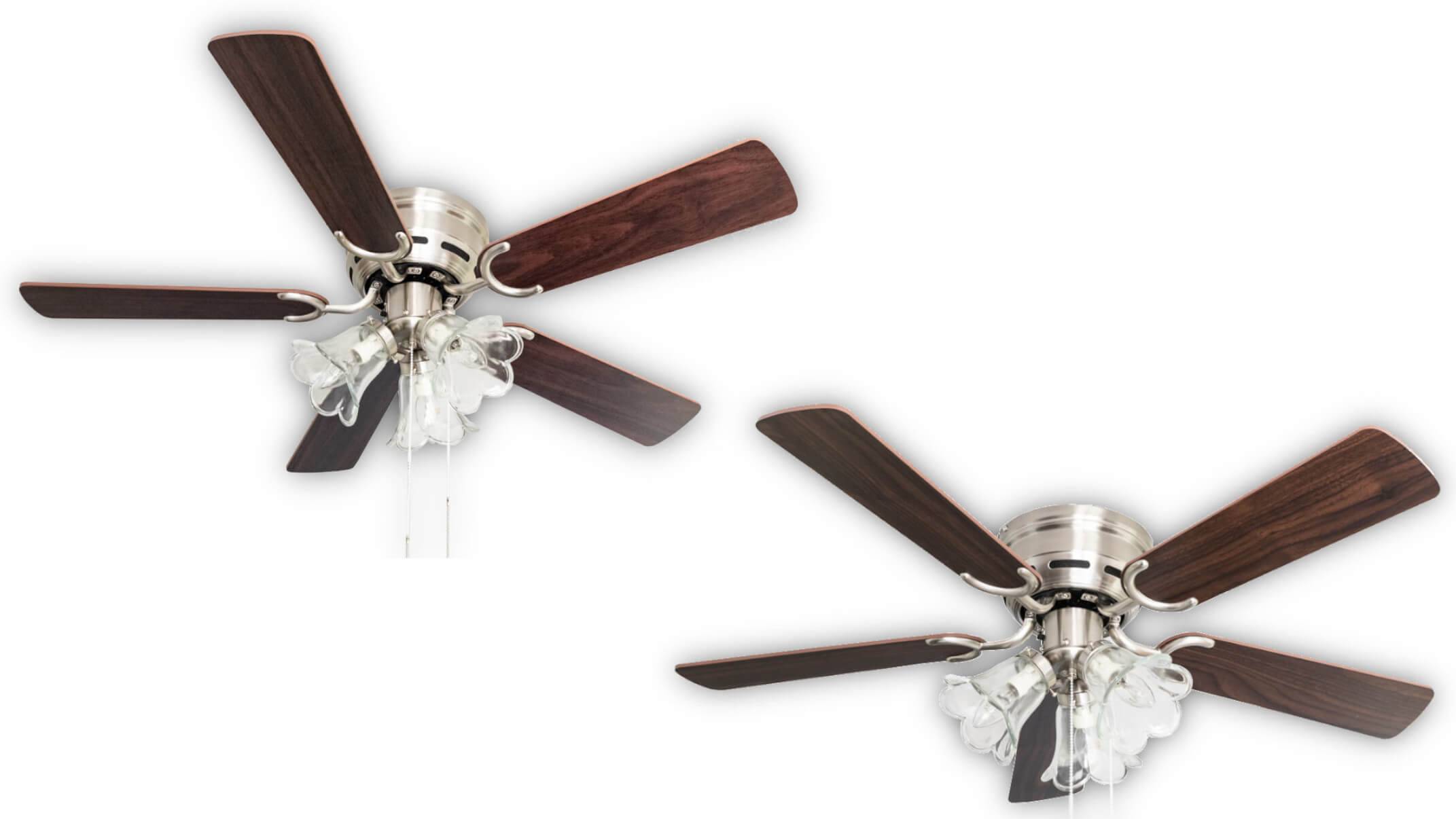 Deckenventilator Kisa Deluxe BN Rosenholz / Walnuss mit Licht