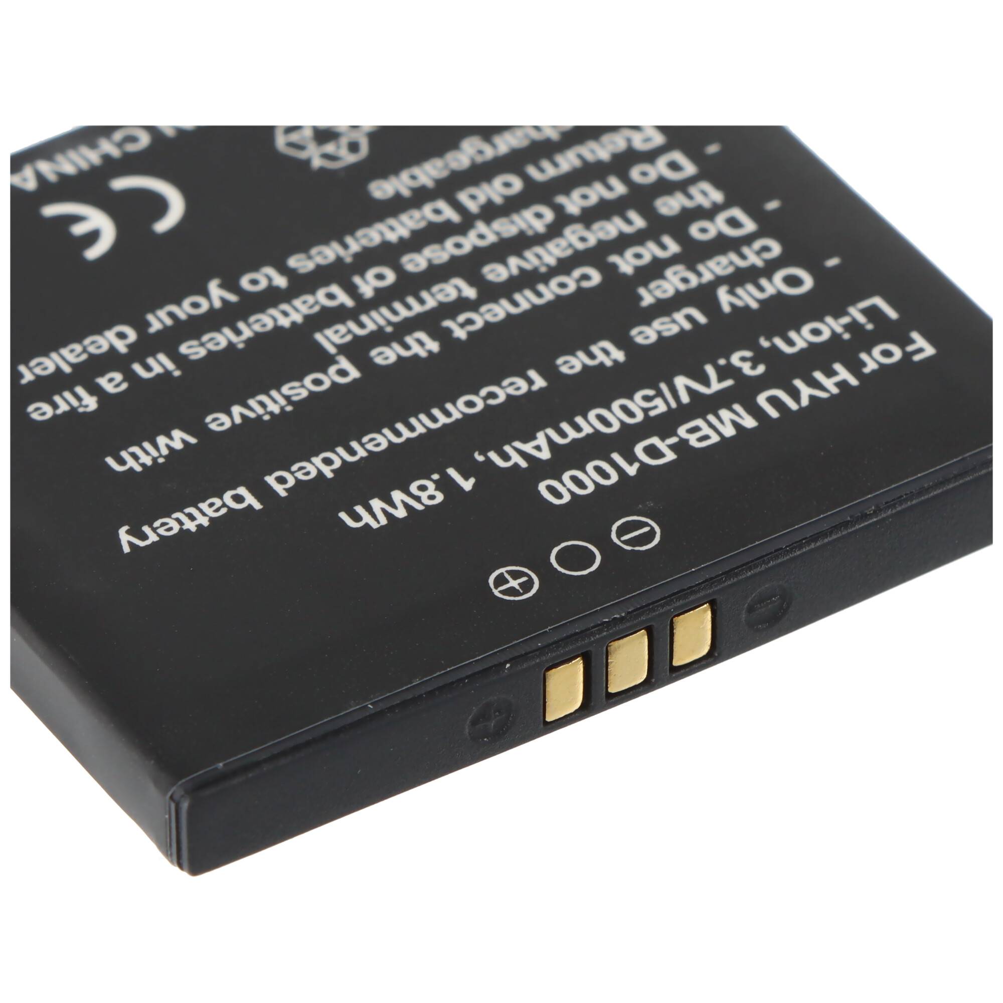 Akku passend für Hyundai MB-D1000, Li-ion, 3,7V, 500mAh, 1,8Wh