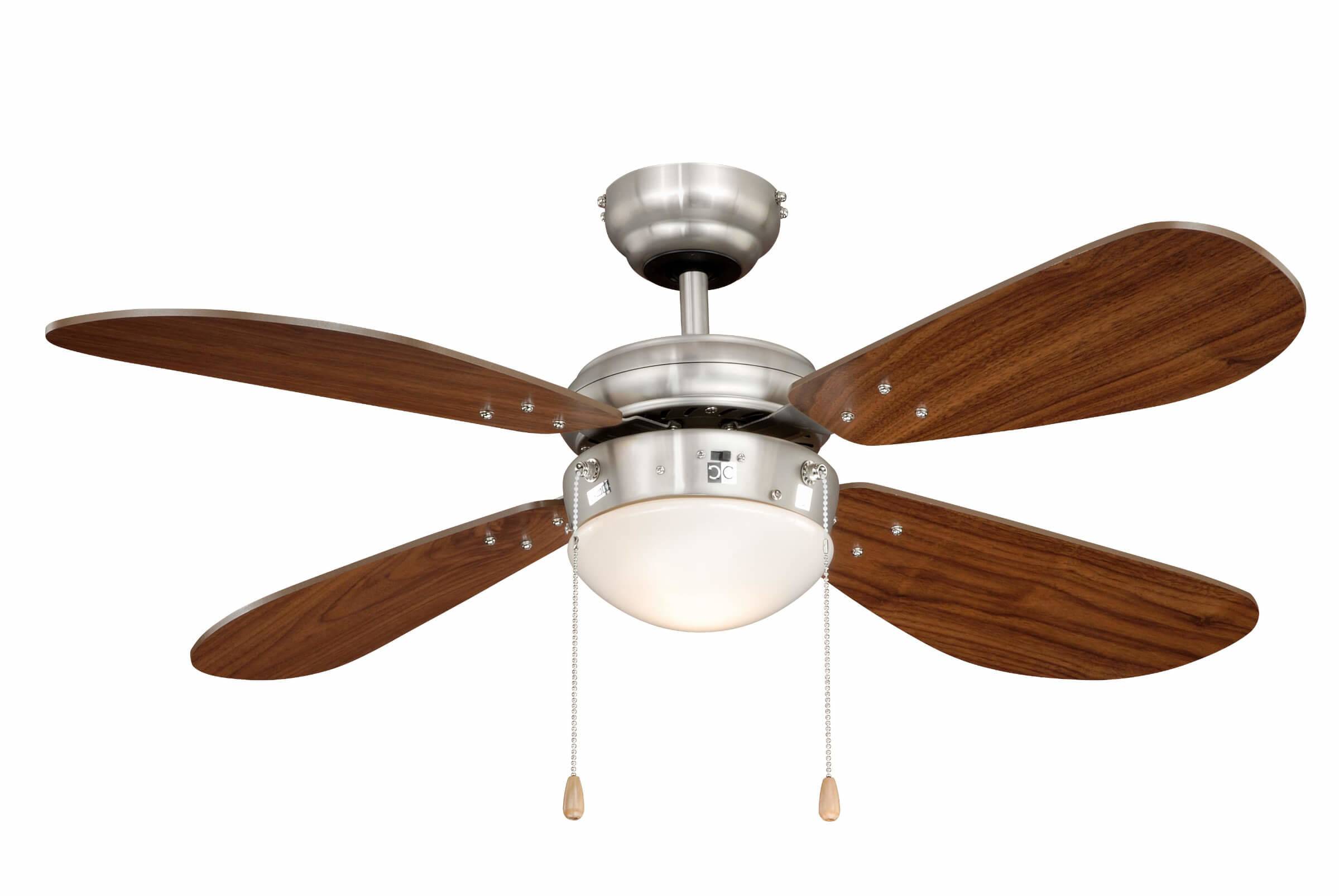 Deckenventilator Classic 105 cm Nickel / Nussbaum