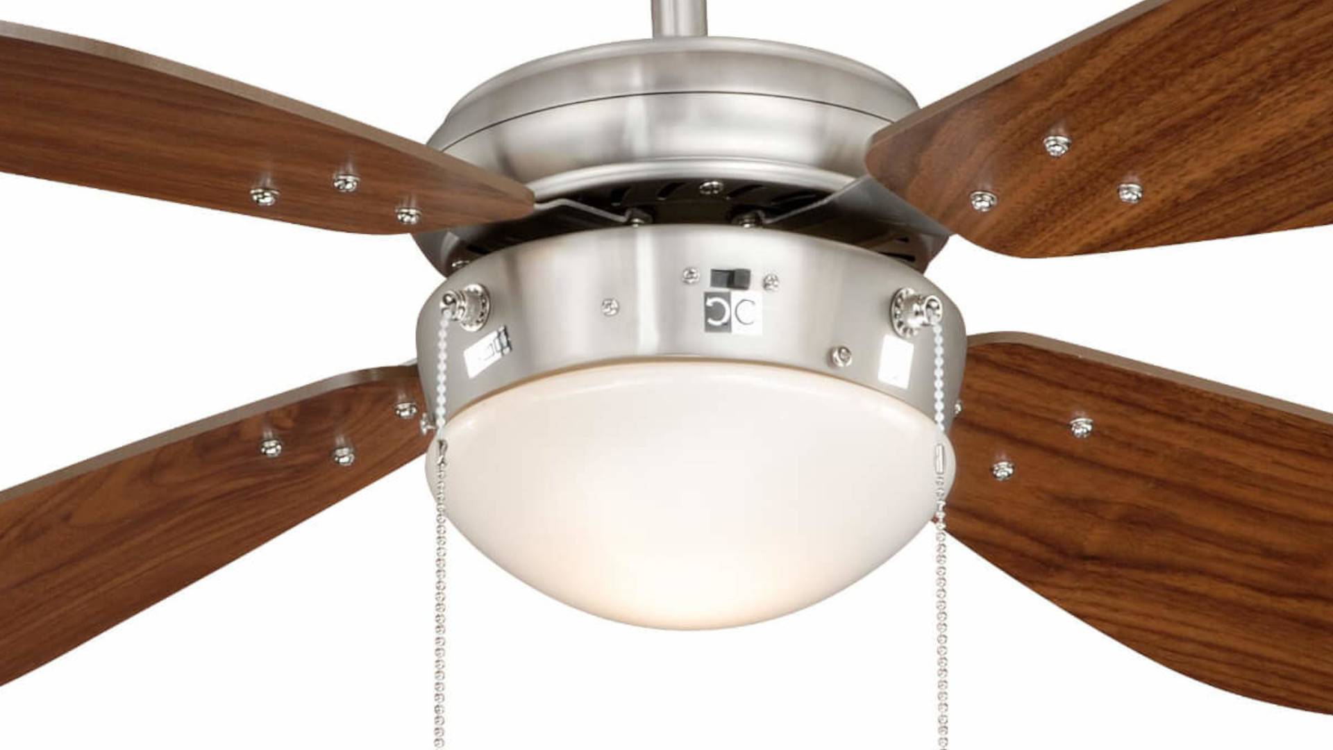 Deckenventilator Classic 105 cm Nickel / Nussbaum