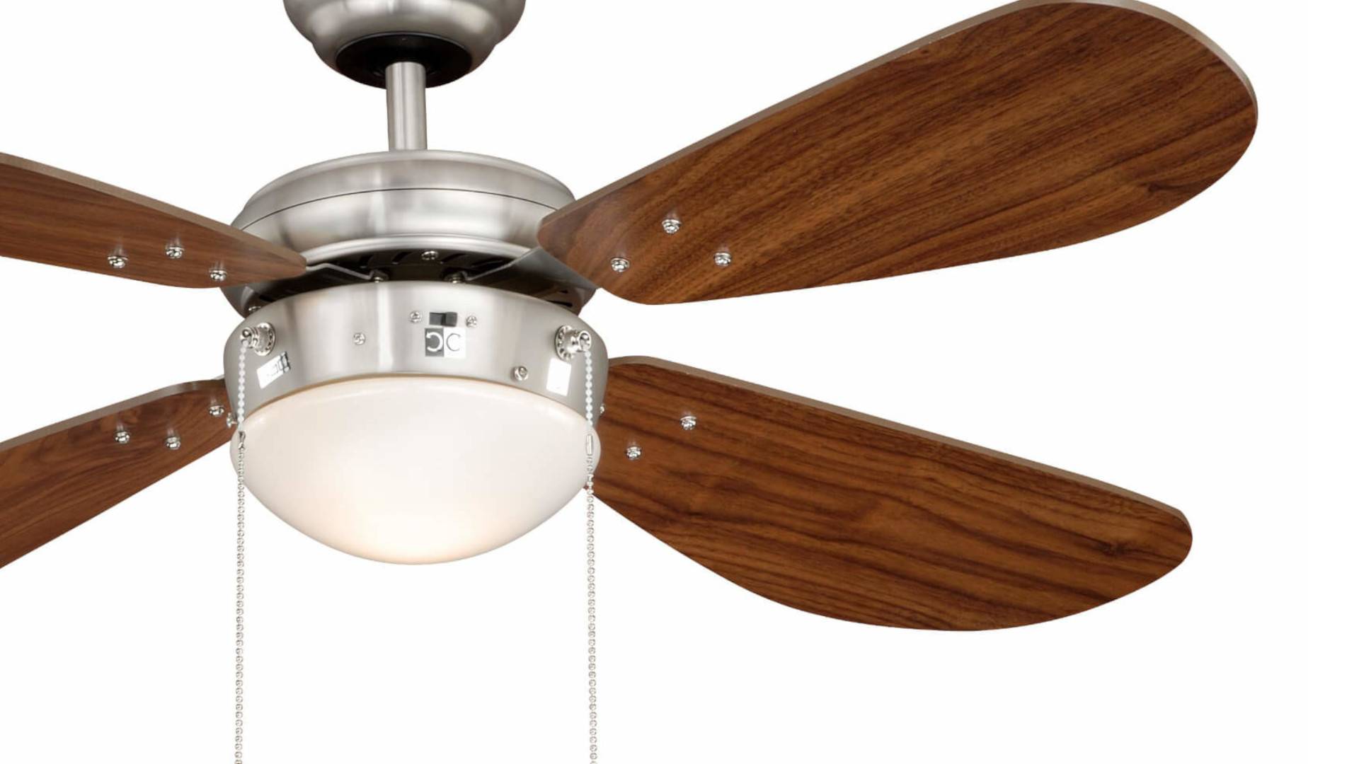 Deckenventilator Classic 105 cm Nickel / Nussbaum
