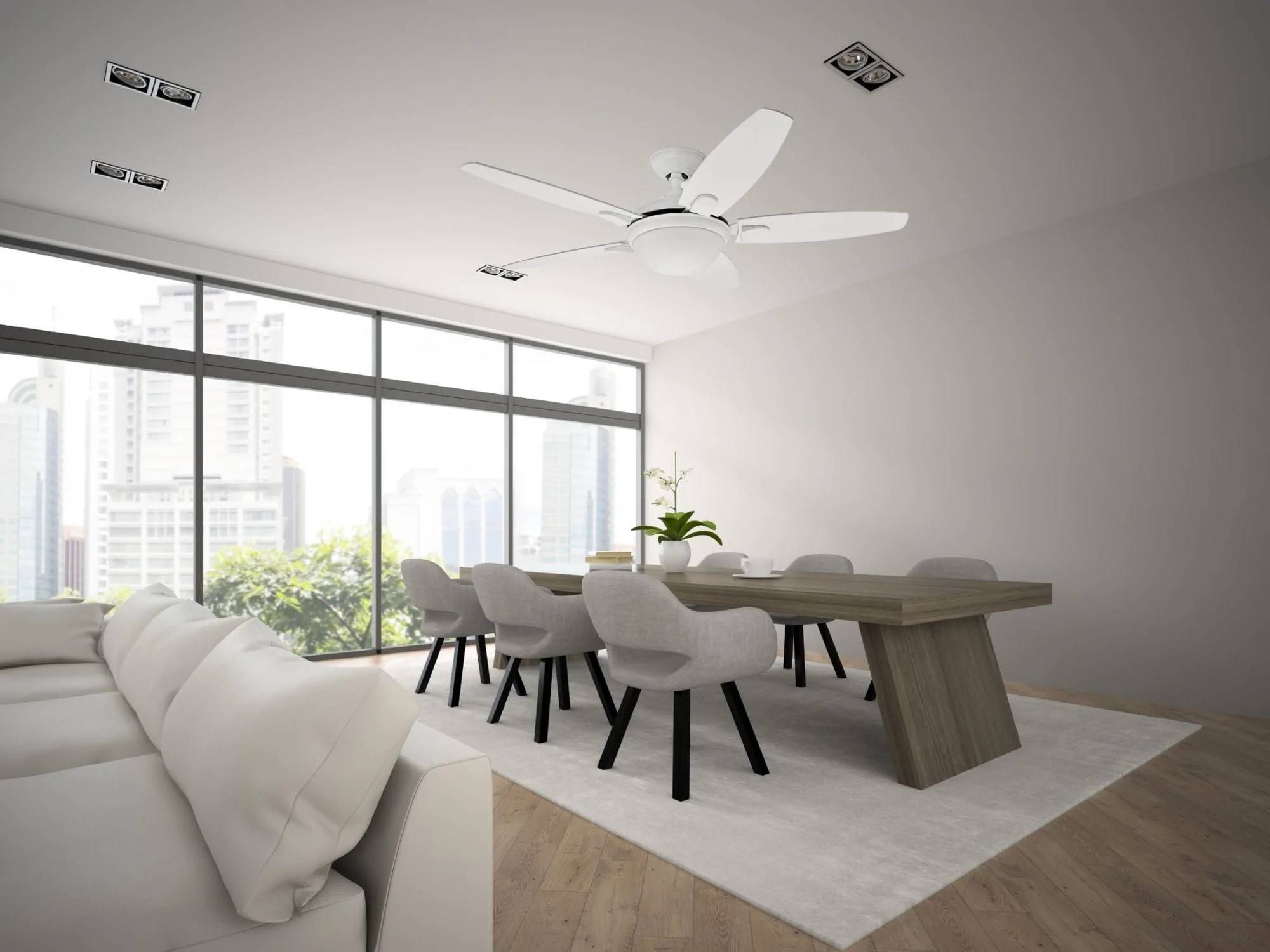 Deckenventilator Contempo Weiß mit Licht & Fernbedienung