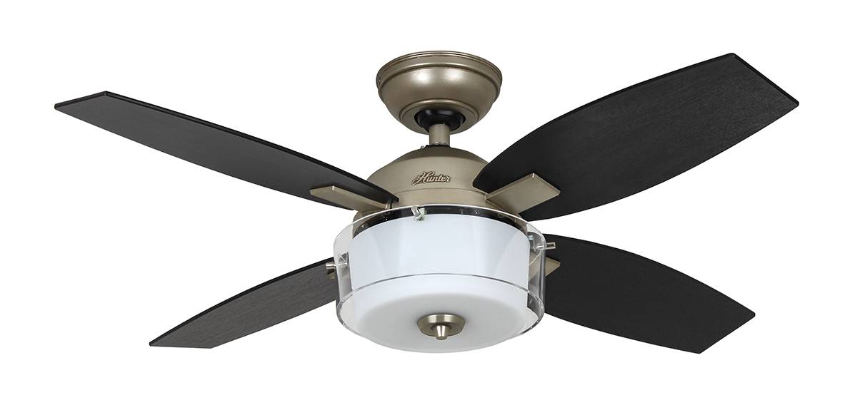 Deckenventilator Central Park Zinn mit Licht