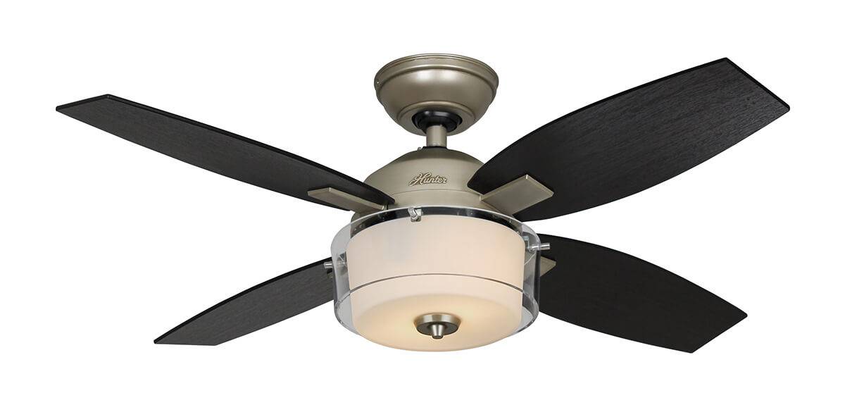 Deckenventilator Central Park Zinn mit Licht