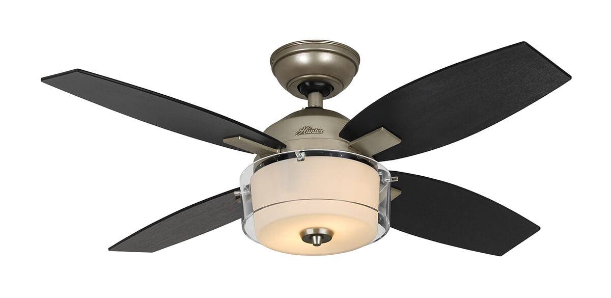 Deckenventilator Central Park Zinn mit Licht