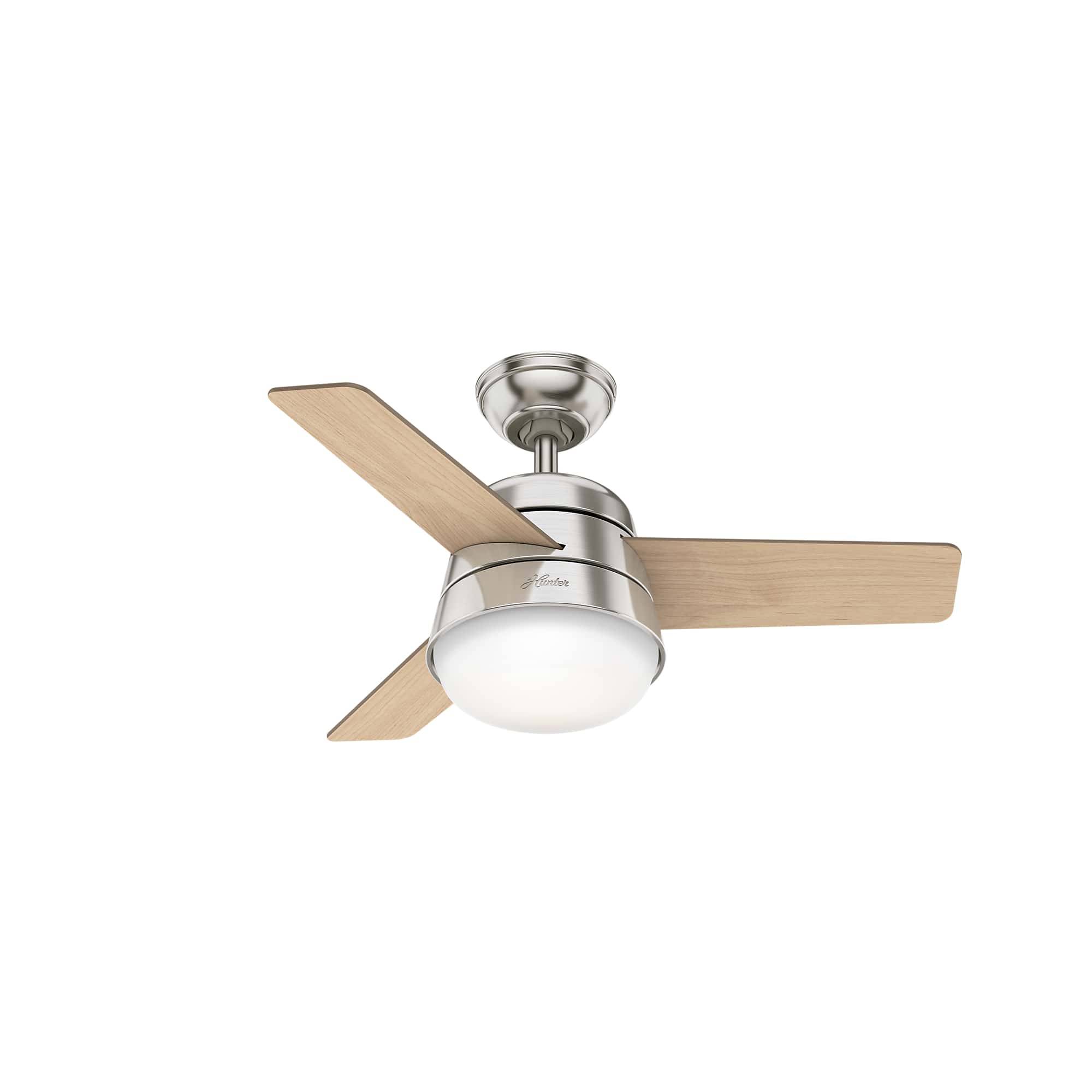 Deckenventilator Finley S Nickel mit Licht & Fernbedienung