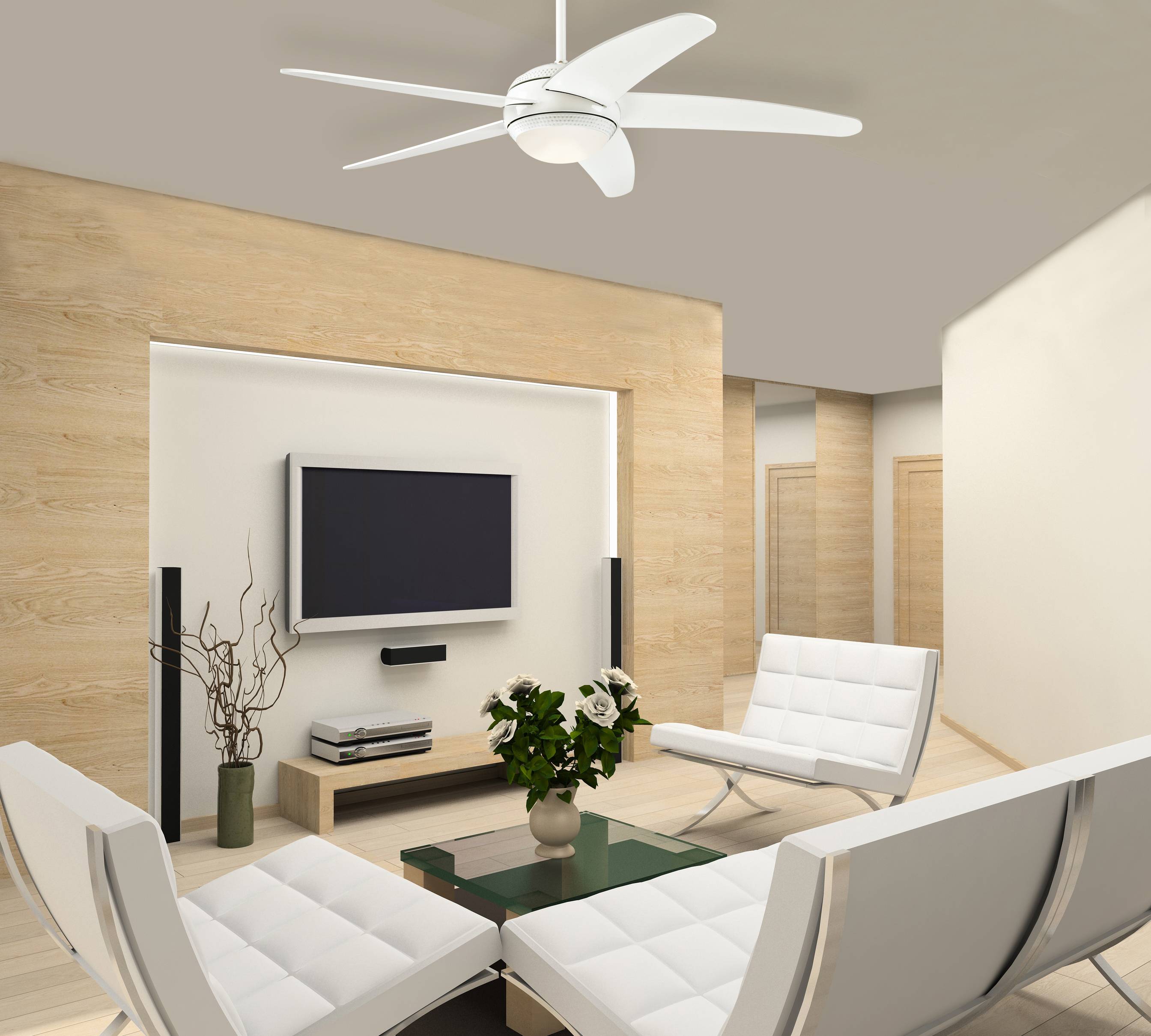 Deckenventilator Bendan LED Weiß mit Fernbedienung