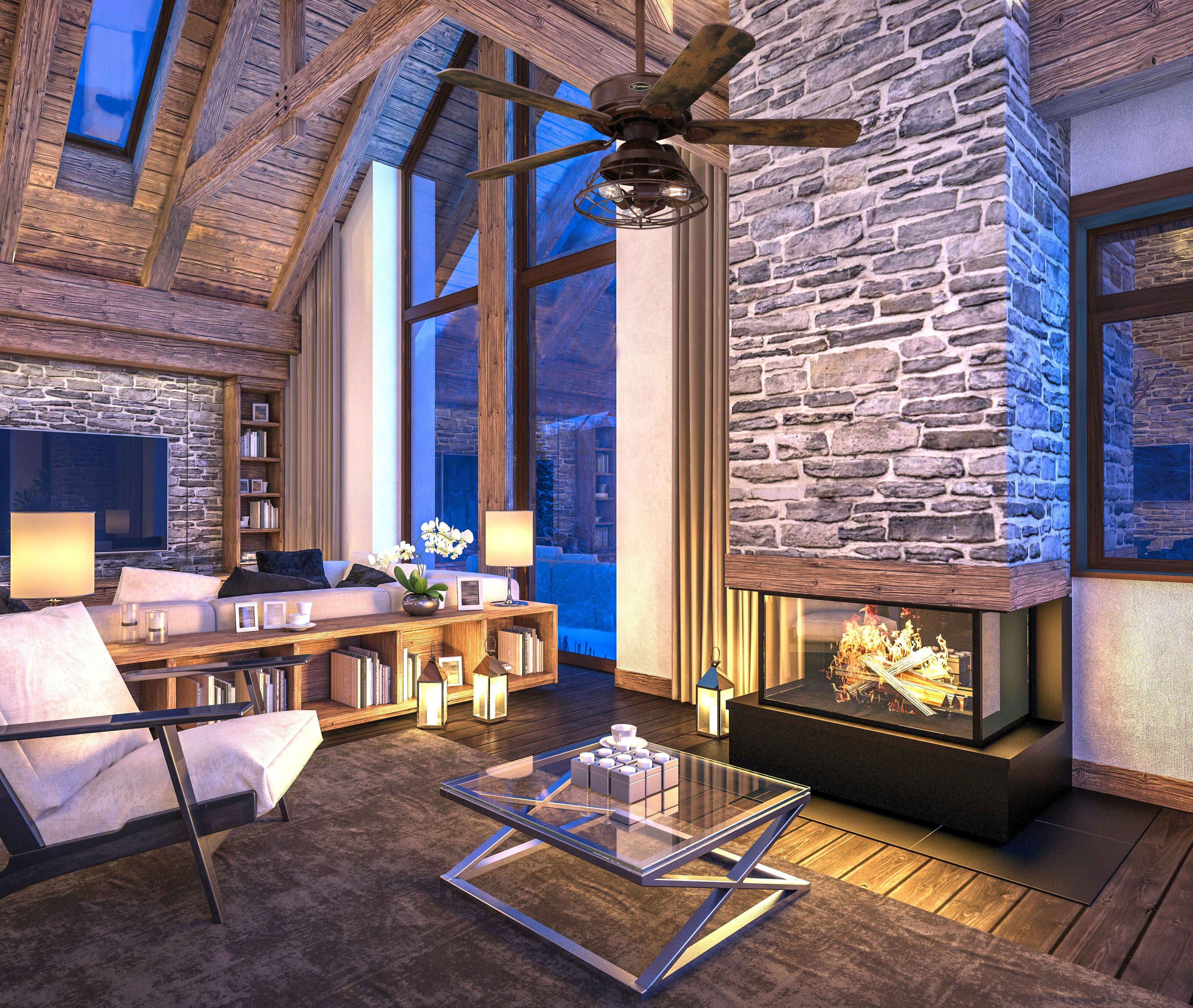 Deckenventilator Barnett Braun 122 cm mit LED Leuchte