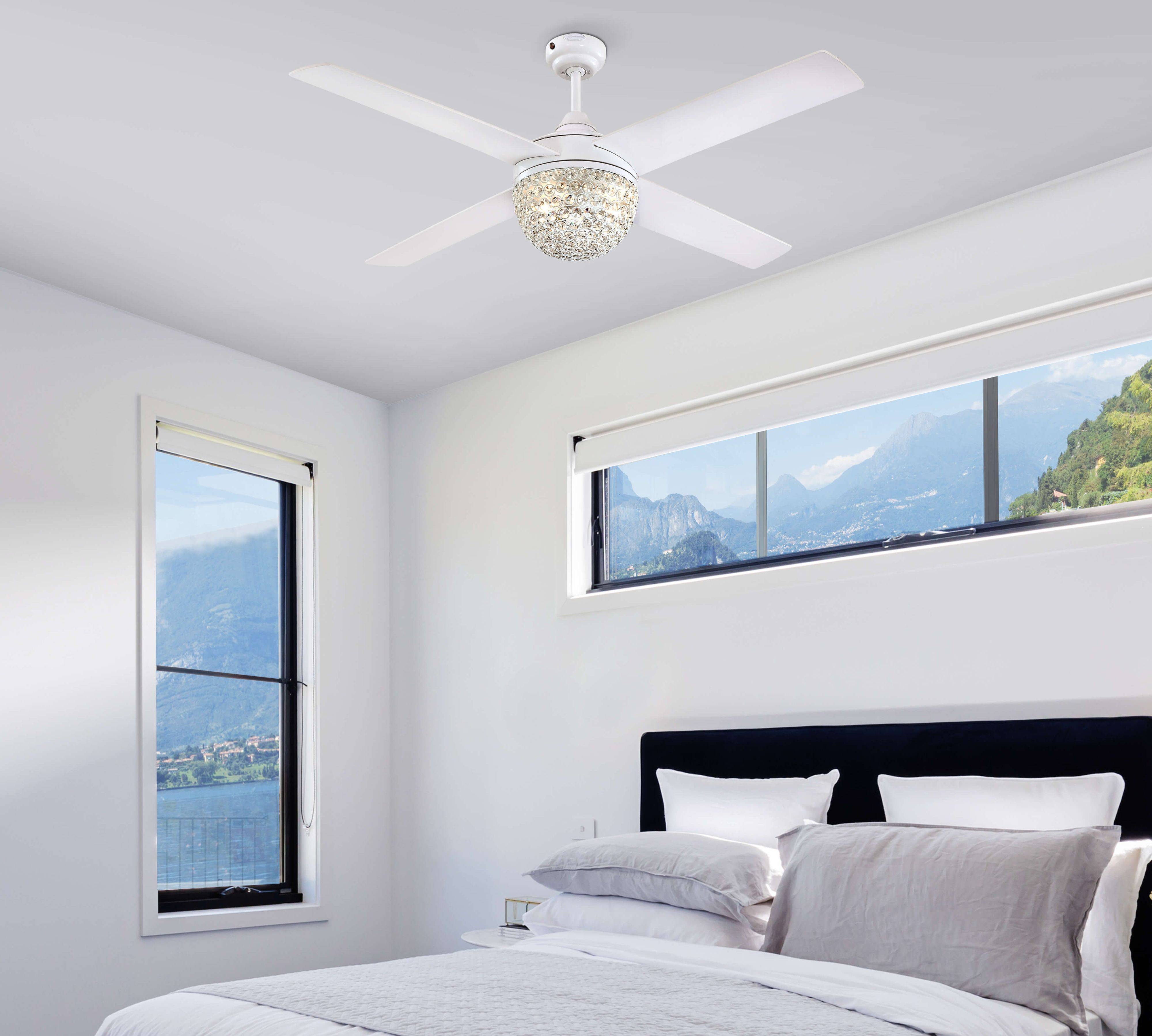 Deckenventilator Kelcie Weiß 132 cm mit Licht