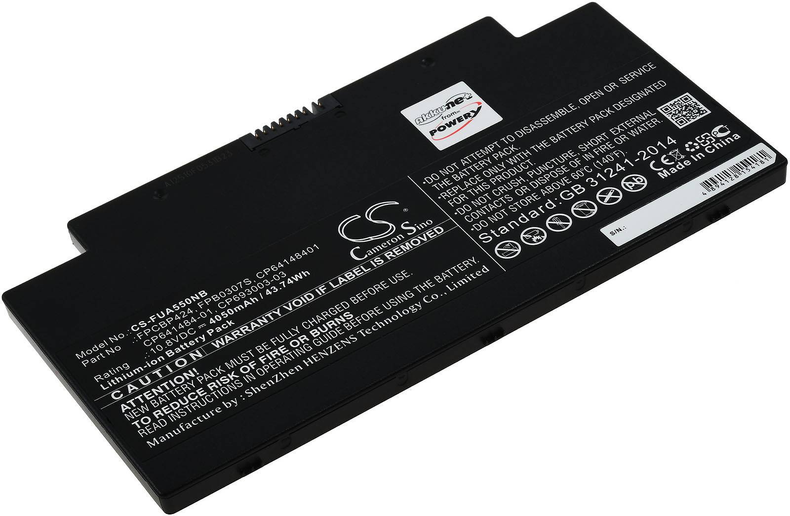 Powery Akku passend für Laptop Fujitsu LifeBook AH77/M, LifeBook A556, LifeBook U536, Typ FPCBP424, 10,8V, Li-Ion