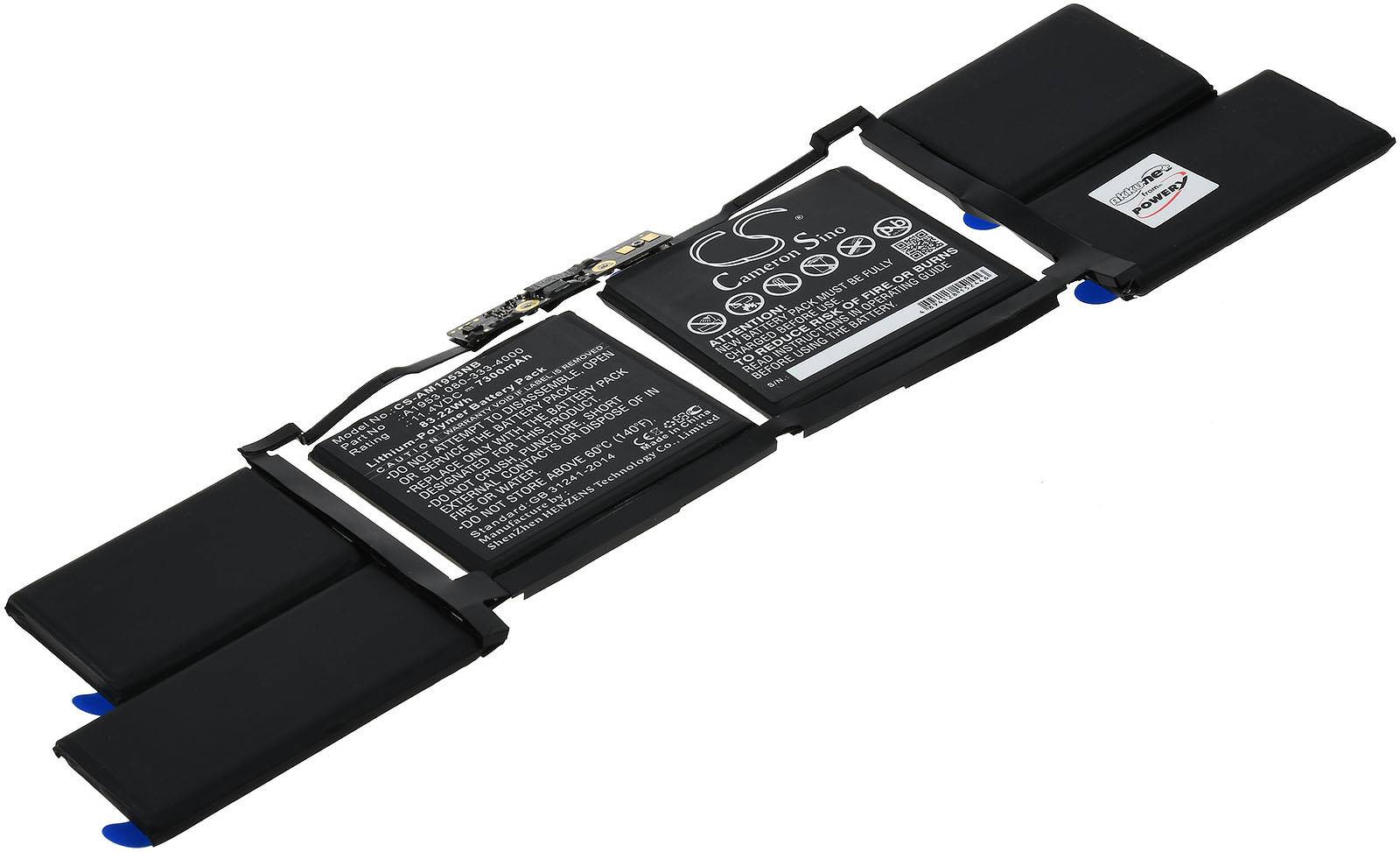 Powery Akku für Laptop Apple MacBook Pro 15 inch TOUCH BAR A1990(EMC 3215), 11,4V, Li-Polymer