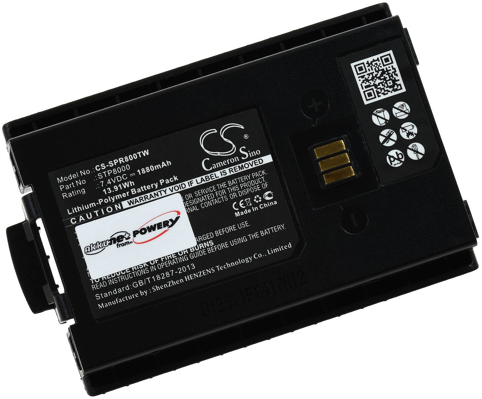 Powery Akku kompatibel mit Sepura Typ 300-01853, 7,4V, Li-Polymer