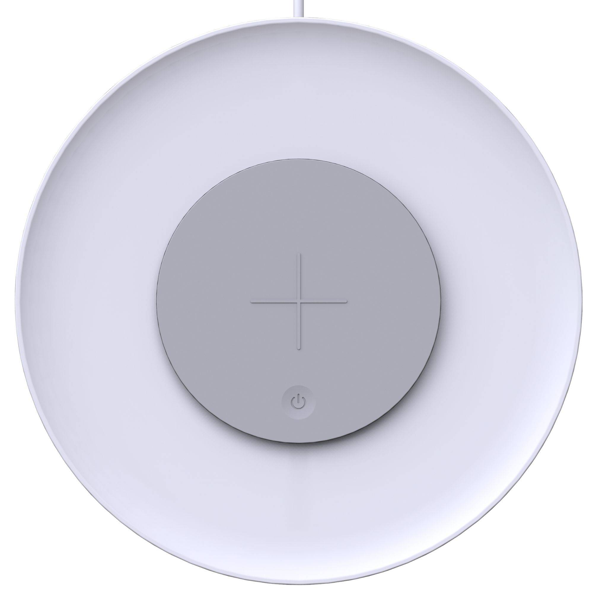 kalb | QI-Tischladegerät UFO, Drahtloses Laden, Dimmbare Ambientebeleuchtung, 183x183x23mm, Weiß - Qi-zertifiziert
