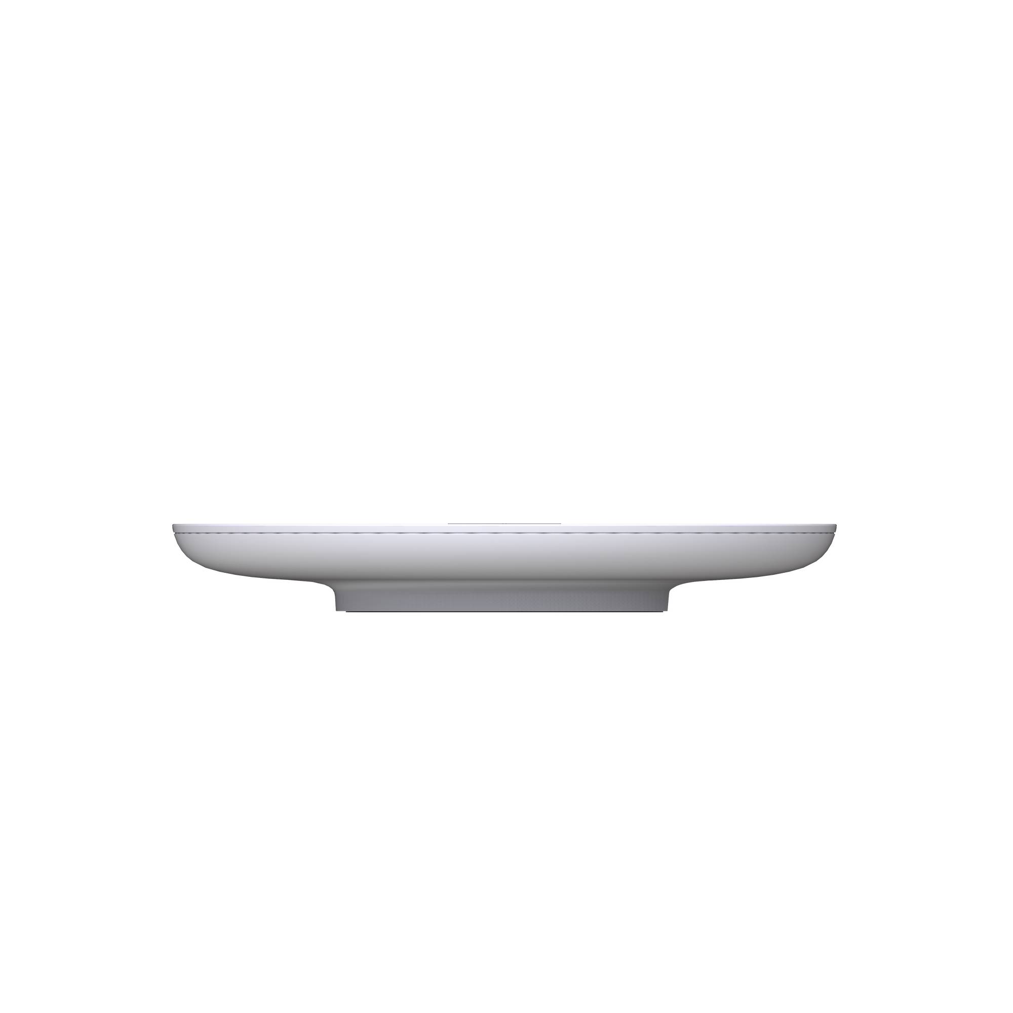 kalb | QI-Tischladegerät UFO, Drahtloses Laden, Dimmbare Ambientebeleuchtung, 183x183x23mm, Weiß - Qi-zertifiziert