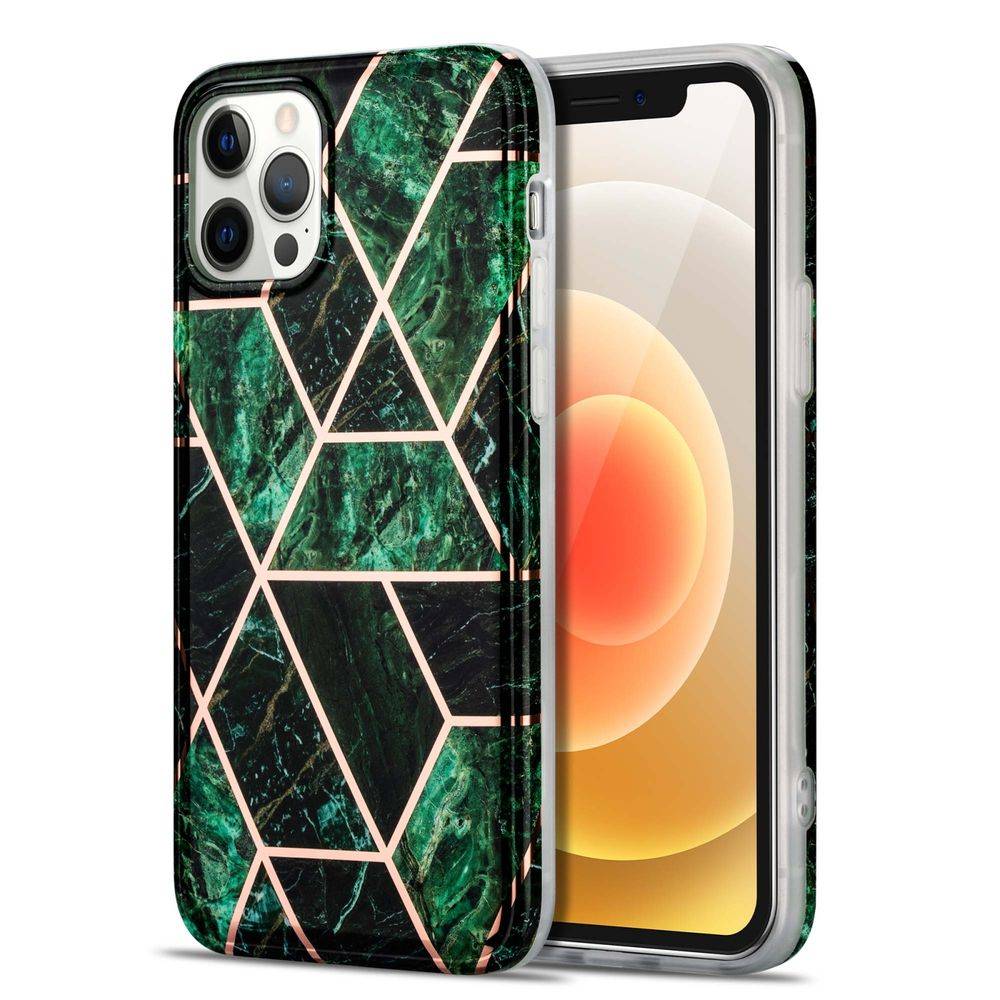 Für Apple iPhone 12 Pro Max Marble Silikon Case TPU Schutz Muster Tasche Hülle Cover Etuis Zubehör Grün