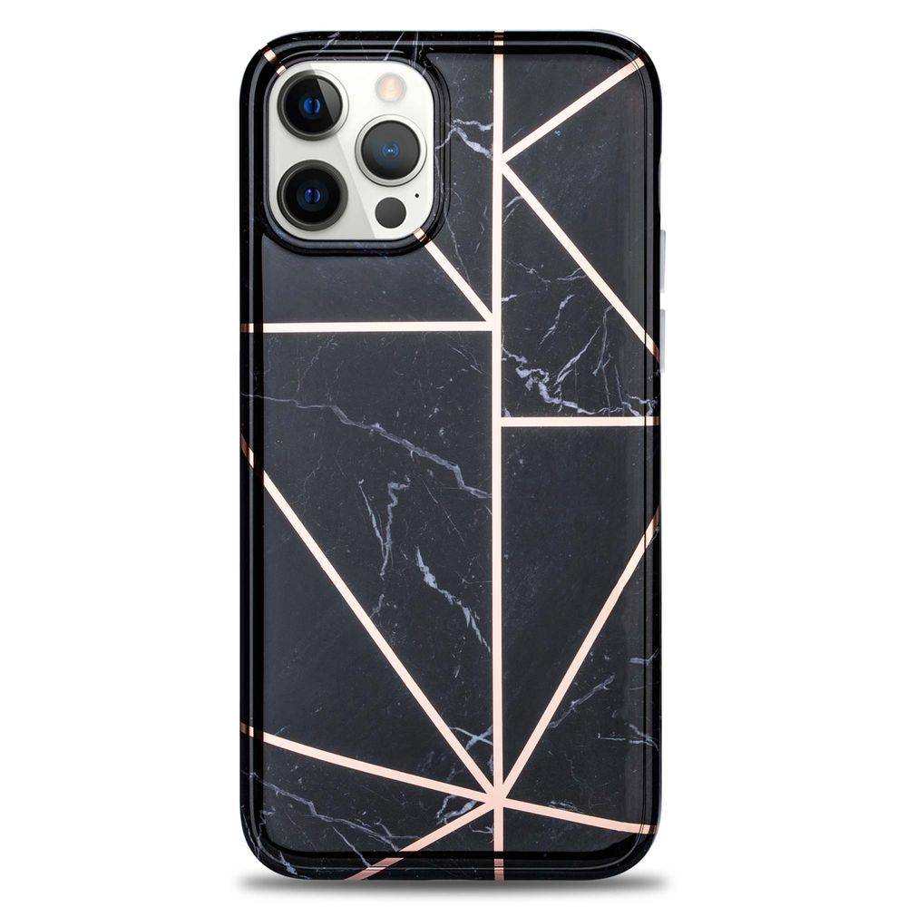 Für Apple iPhone 12 Pro Max Marble Silikon Case TPU Schutz Muster Tasche Hülle Cover Etuis Zubehör Schwarz