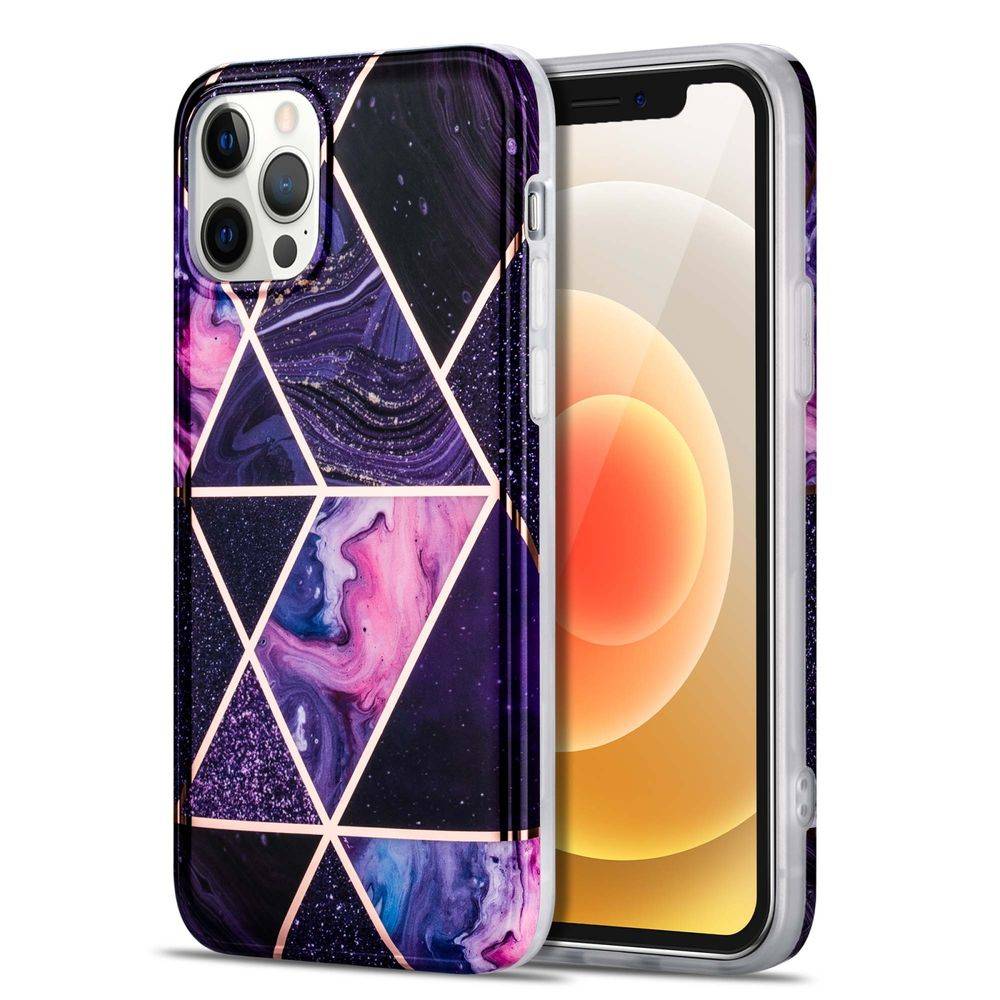 Für Apple iPhone 12 Pro Max Marble Silikon Case TPU Schutz Muster Tasche Hülle Cover Etuis Zubehör Lila