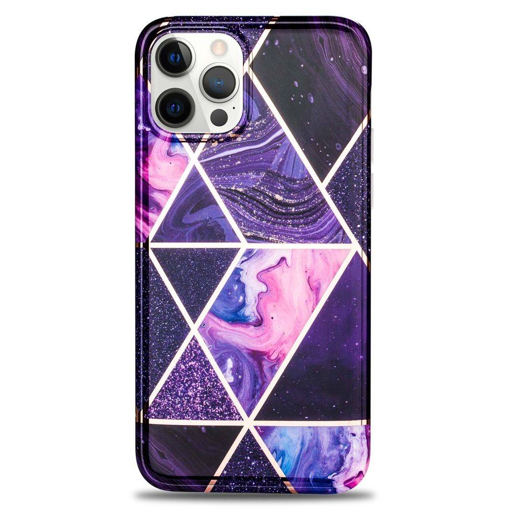 Für Apple iPhone 12 Pro Max Marble Silikon Case TPU Schutz Muster Tasche Hülle Cover Etuis Zubehör Lila