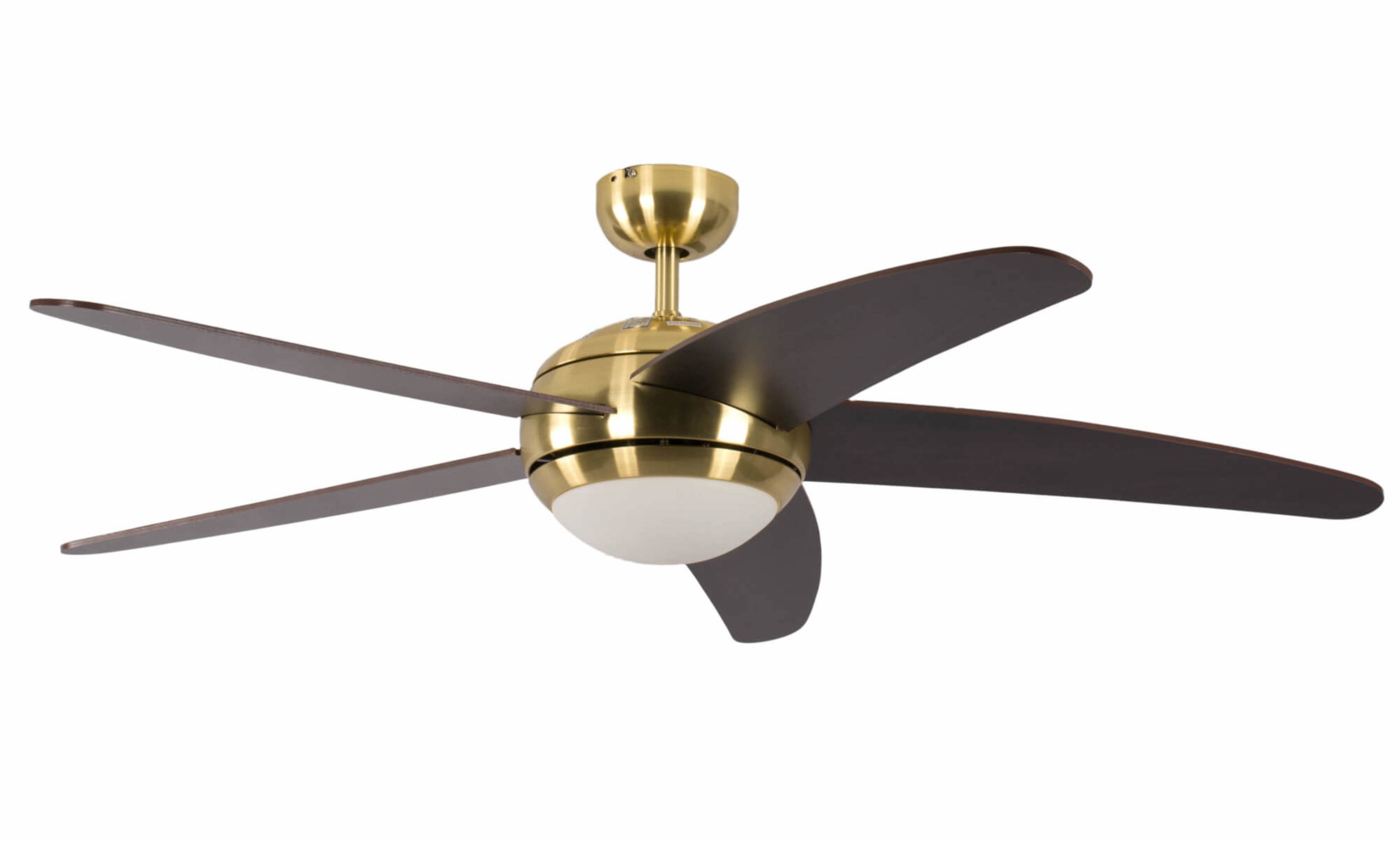 Deckenventilator Melton Messing / Wenge mit Licht