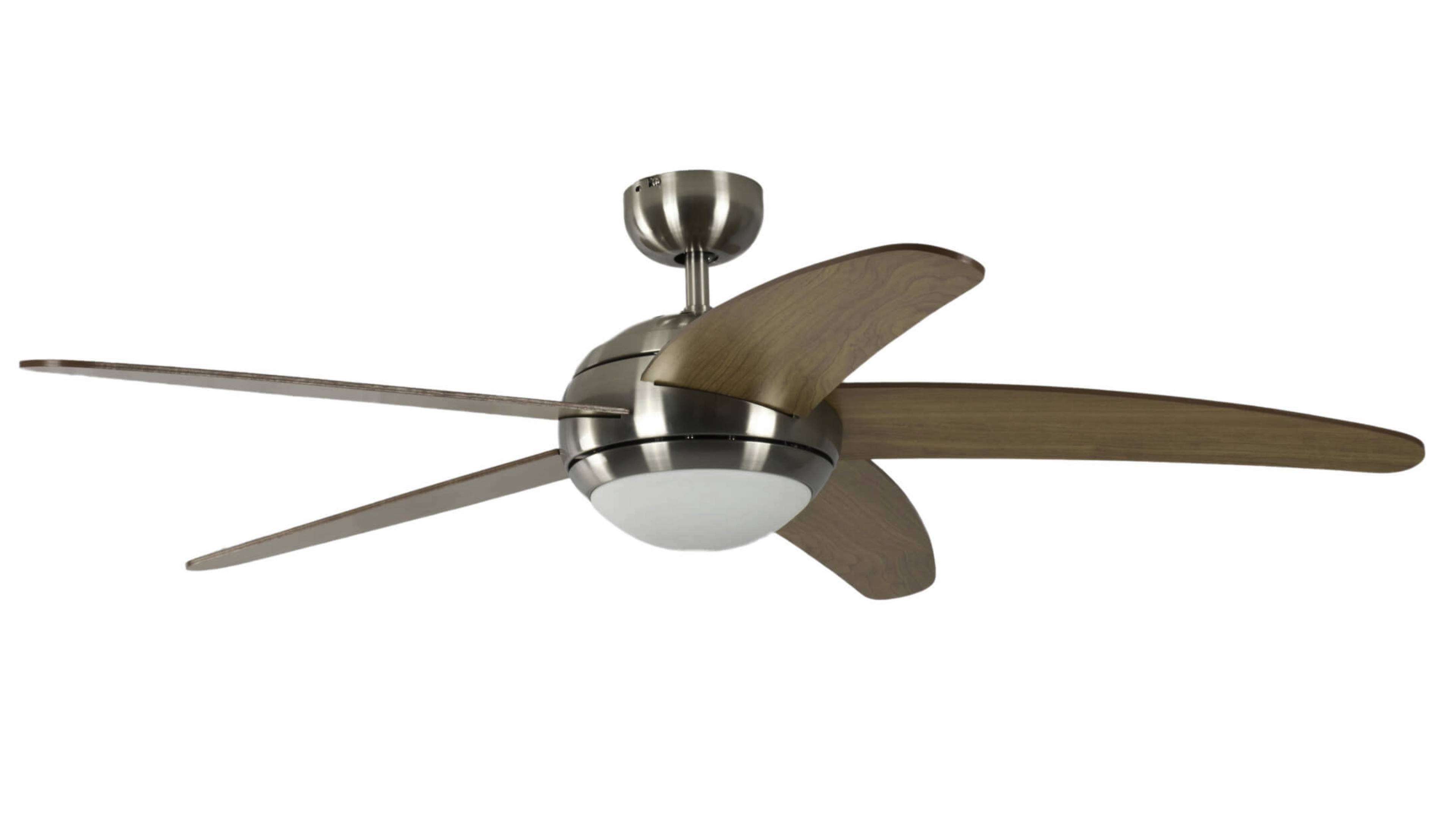 Deckenventilator Melton Nickel / Ahorn mit Licht