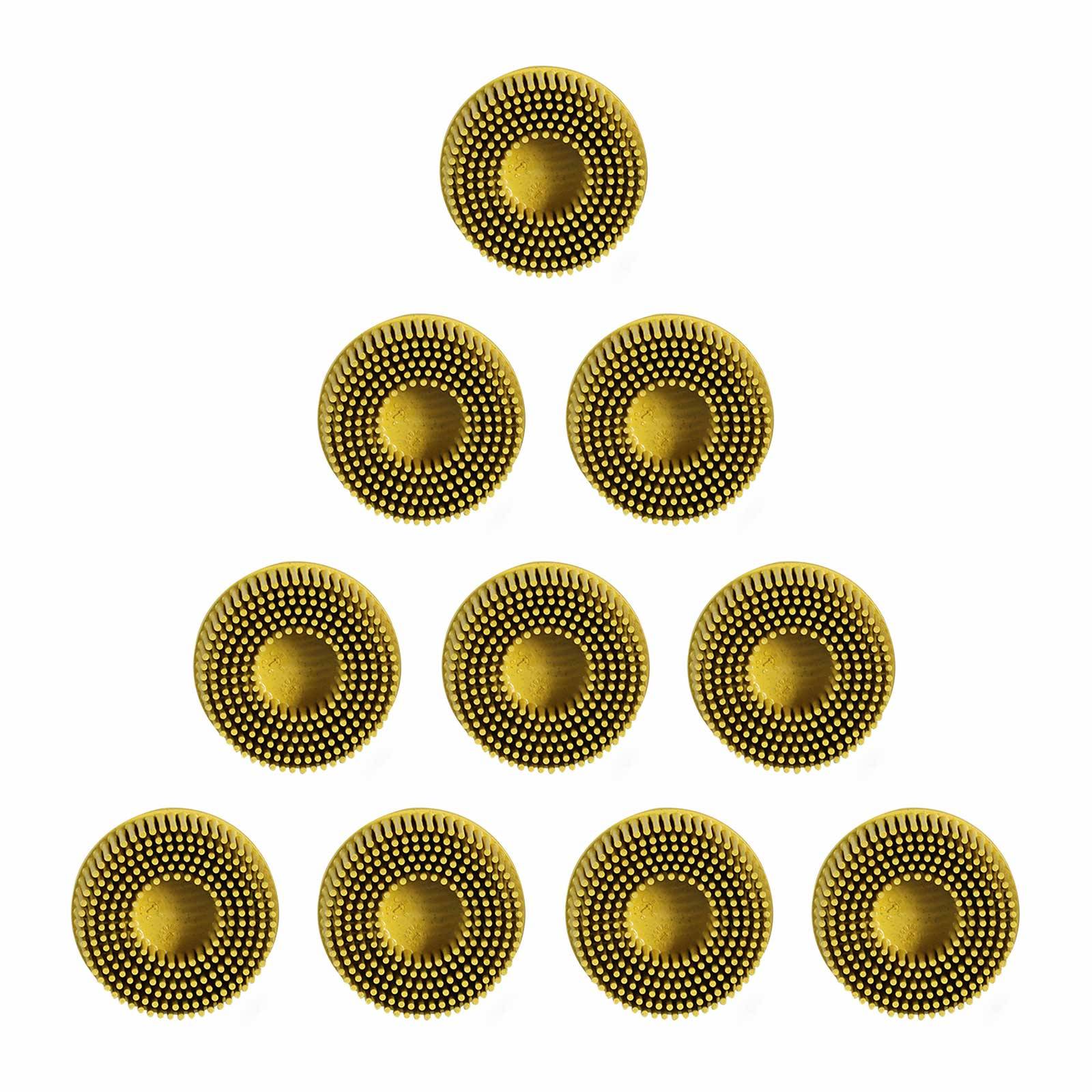 3M Roloc Bristle Disc 50mm 10 Stück - Körnung:K. 80 - gelb