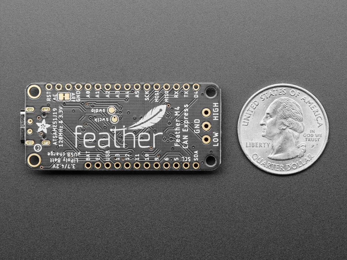Adafruit Feather M4 CAN Express with ATSAME51, 120MHz Cortex M4 + 512KB Flash 4759
