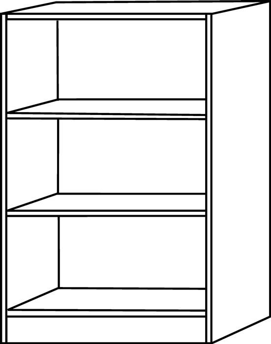 Regal H1270xB800xT400mm Ahorndekor 3 OH