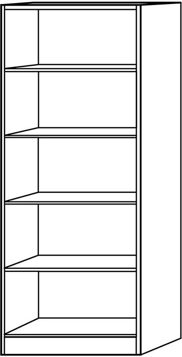 Regal H2004xB800xT400mm Buchedekor 5 OH