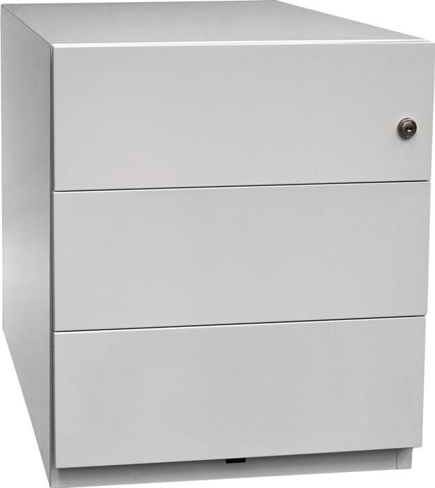 Rollcontainer Note? H495xB420xT565mm lichtgrau 3 Universalschübe