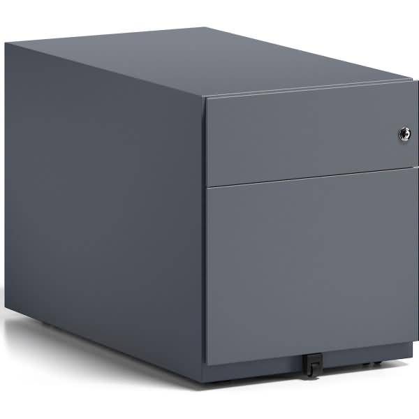 Rollcontainer Note Griffleiste 1 Schublade 1 HR-Schublade anthrazitgrau