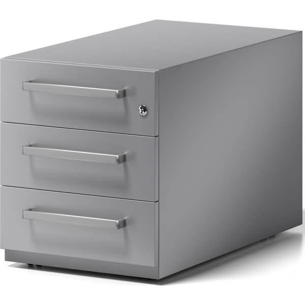 Rollcontainer Note Griff 3 Schübe silber