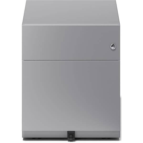 Rollcontainer Note Griffleiste 1 Schublade 1 HR-Schublade silber