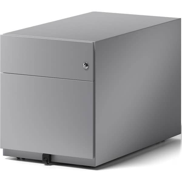 Rollcontainer Note Griffleiste 1 Schublade 1 HR-Schublade silber