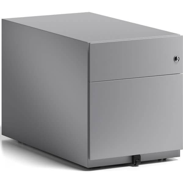 Rollcontainer Note Griffleiste 1 Schublade 1 HR-Schublade silber