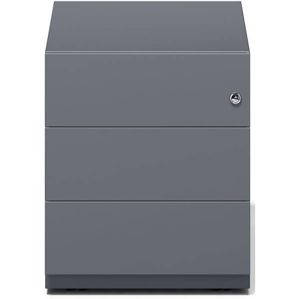 Rollcontainer Note Griffleiste 3 Schübe anthrazitgrau