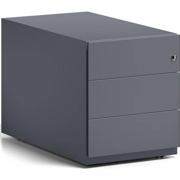 Rollcontainer Note Griffleiste 3 Schübe anthrazitgrau