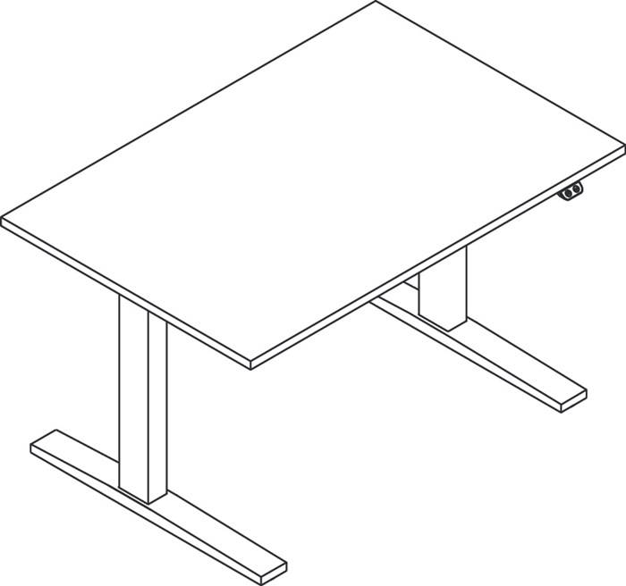 Schreibtisch Teda-P H700-1200xB1200xT800mm Ahorn elektr.höhenv.HAMMERBACHER