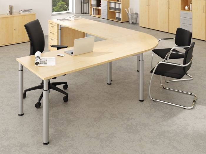 Schreibtisch Teda-P H700-1200xB1600xT800mm weiss elektr.höhenv.HAMMERBACHER