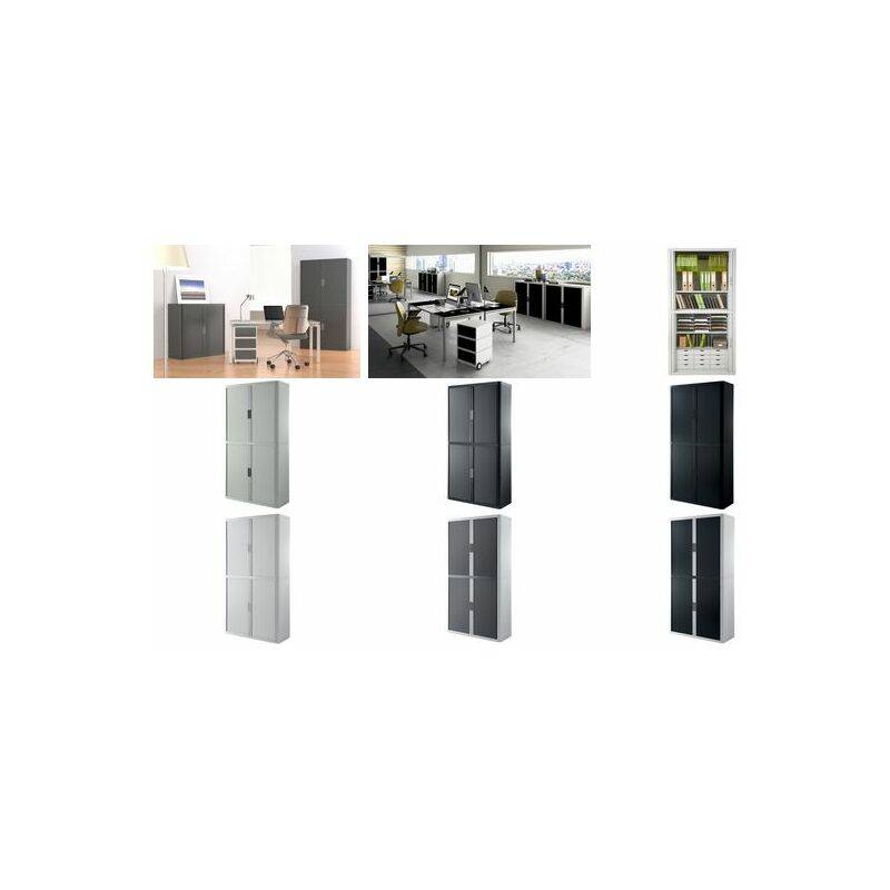 PAPERFLOW Rollladenschrank easyOffice, 4 Böden, grau / grau
