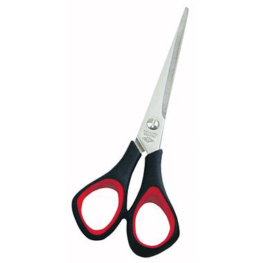 WEDO Schere 97665 16,0cm Edelstahl Softgriff schwarz/rot
