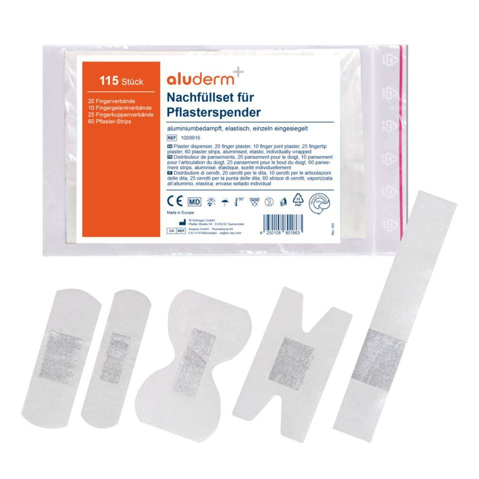 aluderm-aluplast, Komplettnachfüllset für Pflasterspender, 115/VE