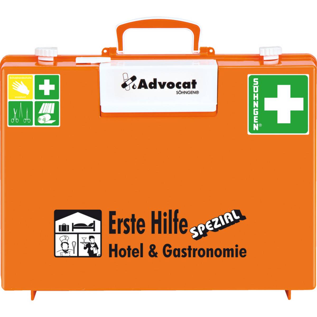 SÖHNGEN® Erste-Hilfe-Koffer Hotel & Gastronomie, DIN 13157:2021, orange