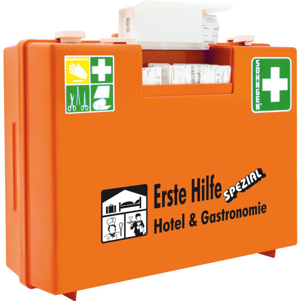 SÖHNGEN® Erste-Hilfe-Koffer Hotel & Gastronomie, DIN 13157:2021, orange