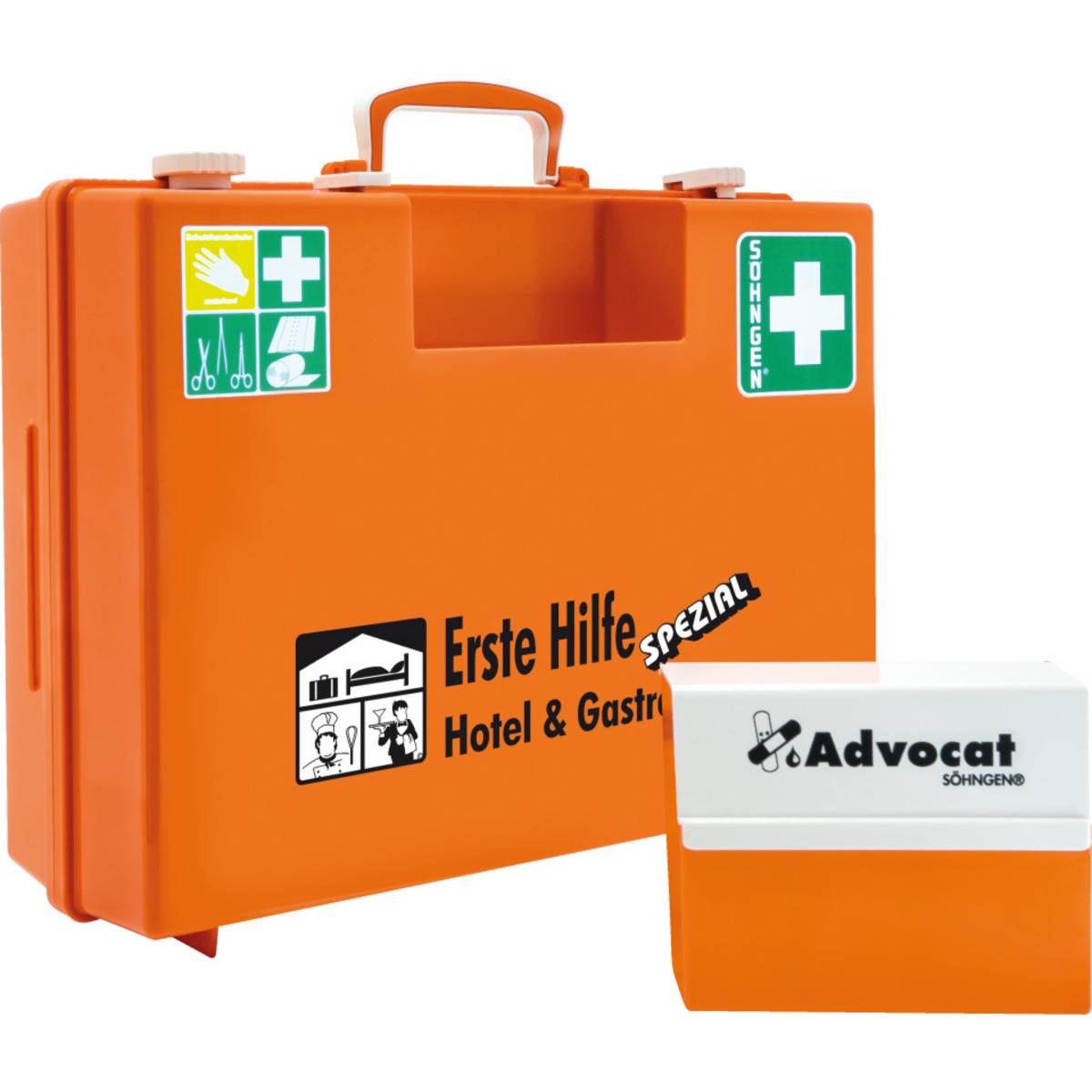 SÖHNGEN® Erste-Hilfe-Koffer Hotel & Gastronomie, DIN 13157:2021, orange