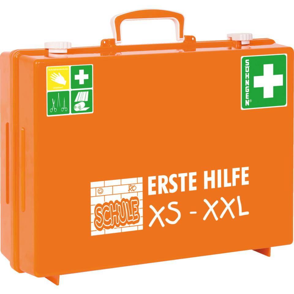 SÖHNGEN® EH-Koffer Schule XS - XXL, i.A.a. ASR A4.3 (DIN 13157),orange, Wandhalterung