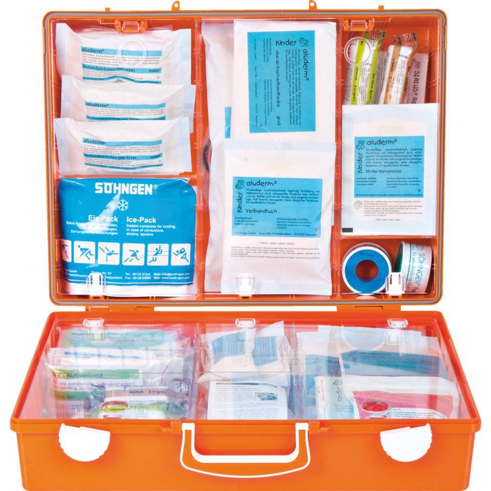 SÖHNGEN® EH-Koffer Schule XS - XXL, i.A.a. ASR A4.3 (DIN 13157),orange, Wandhalterung