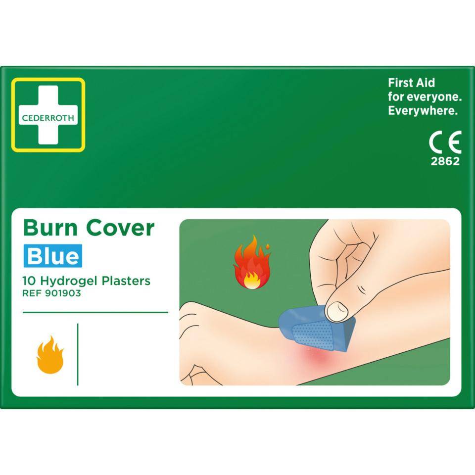 CEDERROTH Pflaster Burn Cover, farblich detektierbar, 74x45mm, 10/VE